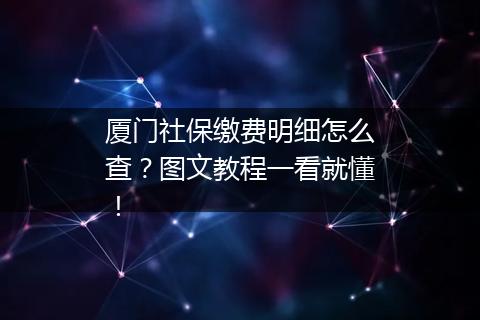 厦门社保缴费明细怎么查？图文教程一看就懂！