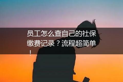 员工怎么查自己的社保缴费记录？流程超简单！