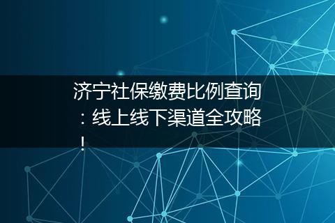 济宁社保缴费比例查询：线上线下渠道全攻略！