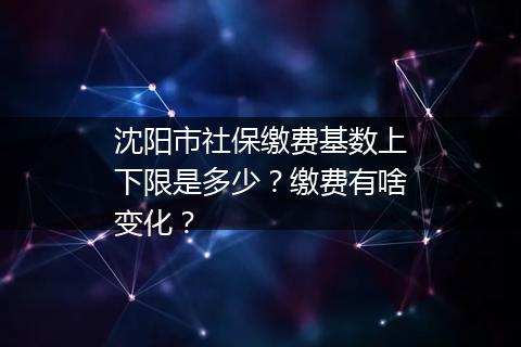 沈阳市社保缴费基数上下限是多少？缴费有啥变化？