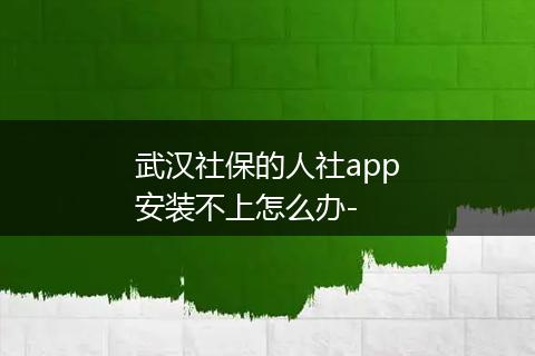 武汉社保的人社app安装不上怎么办-
