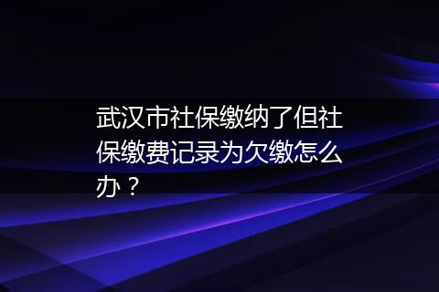 武汉市社保缴纳了但社保缴费记录为欠缴怎么办？