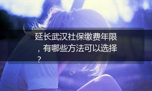 延长武汉社保缴费年限，有哪些方法可以选择？
