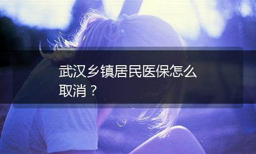 武汉乡镇居民医保怎么取消？