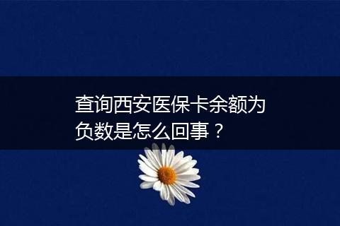 查询西安医保卡余额为负数是怎么回事？