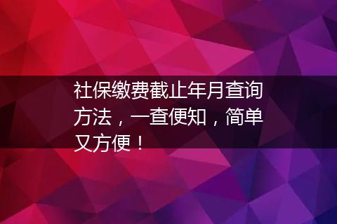 社保缴费截止年月查询方法，一查便知，简单又方便！