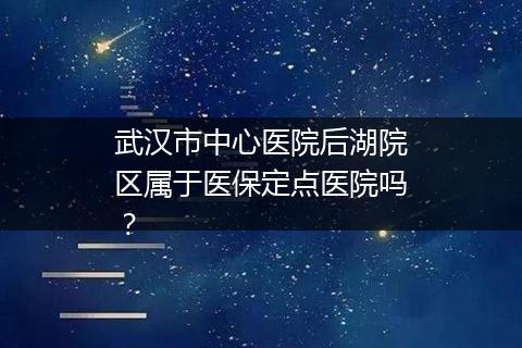武汉市中心医院后湖院区属于医保定点医院吗？