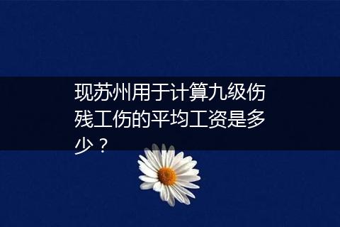 现苏州用于计算九级伤残工伤的平均工资是多少？