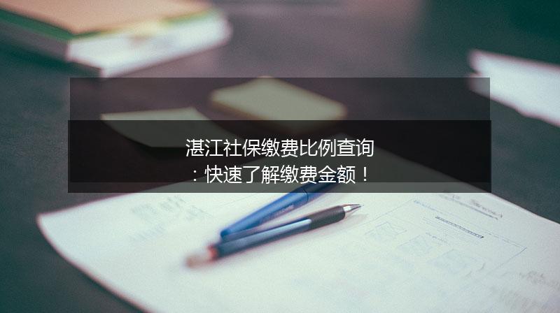 湛江社保缴费比例查询：快速了解缴费金额！