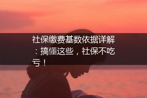 社保缴费基数依据详解：搞懂这些，社保不吃亏！