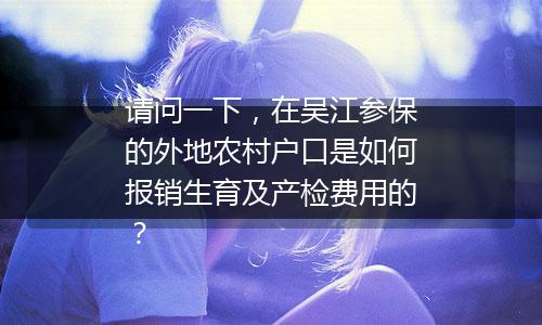 请问一下，在吴江参保的外地农村户口是如何报销生育及产检费用的？
