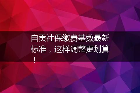 自贡社保缴费基数最新标准，这样调整更划算！