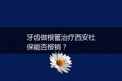 牙齿做根管治疗西安社保能否报销？