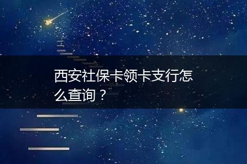 西安社保卡领卡支行怎么查询？
