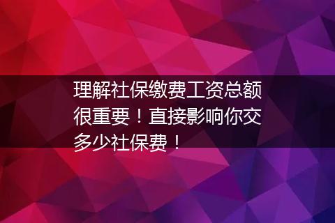 理解社保缴费工资总额很重要！直接影响你交多少社保费！