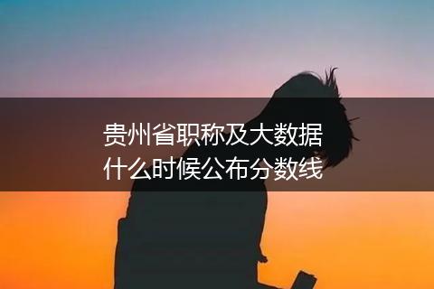 贵州省职称及大数据 什么时候公布分数线