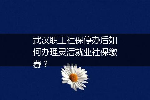 武汉职工社保停办后如何办理灵活就业社保缴费？