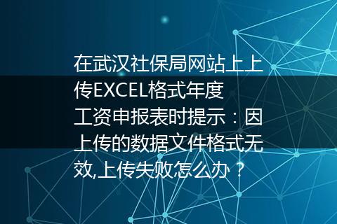 在武汉社保局网站上上传EXCEL格式年度工资申报表时提示：因上传的数据文件格式无效,上传失败怎么办？