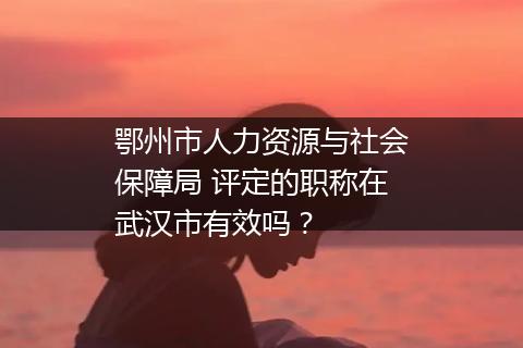 鄂州市人力资源与社会保障局 评定的职称在武汉市有效吗？