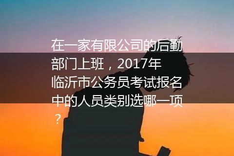 在一家有限公司的后勤部门上班，2017年临沂市公务员考试报名中的人员类别选哪一项？
