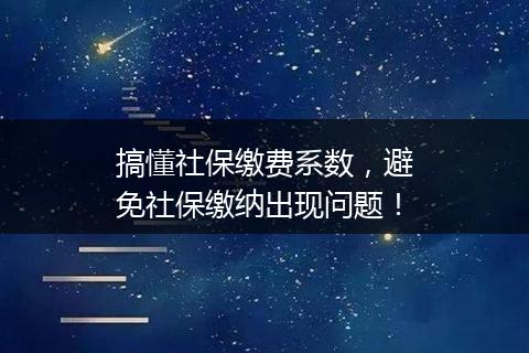 搞懂社保缴费系数，避免社保缴纳出现问题！