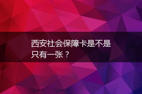 西安社会保障卡是不是只有一张？