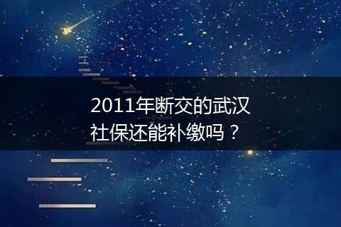 2011年断交的武汉社保还能补缴吗？