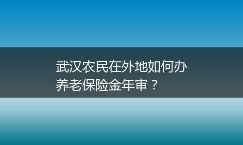 武汉农民在外地如何办养老保险金年审？