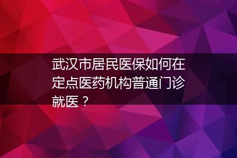 武汉市居民医保如何在定点医药机构普通门诊就医？