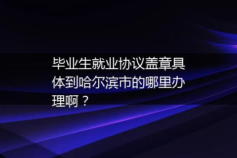 毕业生就业协议盖章具体到哈尔滨市的哪里办理啊？