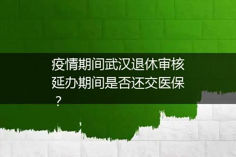 疫情期间武汉退休审核延办期间是否还交医保？