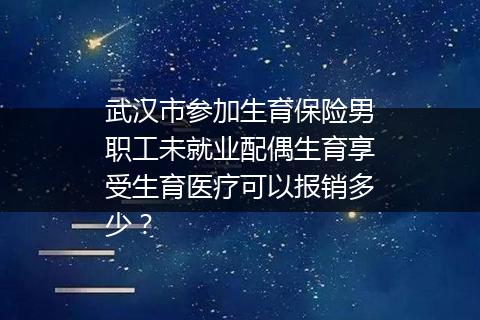 武汉市参加生育保险男职工未就业配偶生育享受生育医疗可以报销多少？