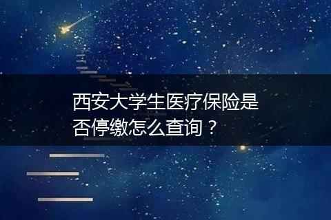 西安大学生医疗保险是否停缴怎么查询？