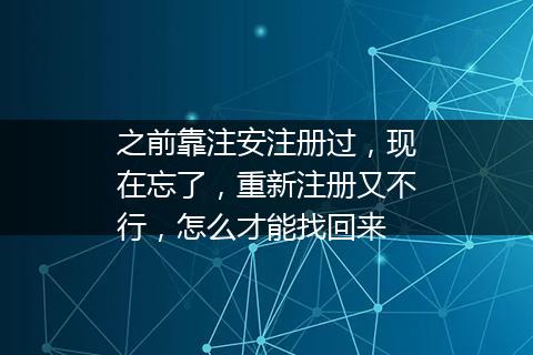 之前靠注安注册过，现在忘了，重新注册又不行，怎么才能找回来