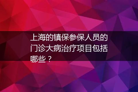 上海的镇保参保人员的门诊大病治疗项目包括哪些？