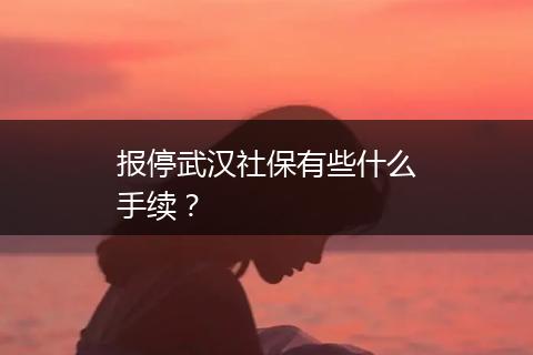 报停武汉社保有些什么手续？