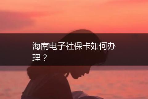 海南电子社保卡如何办理？