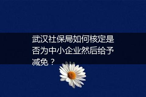 武汉社保局如何核定是否为中小企业然后给予减免？