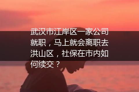 武汉市江岸区一家公司就职，马上就会离职去洪山区，社保在市内如何续交？