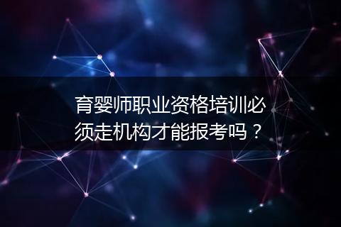育婴师职业资格培训必须走机构才能报考吗？