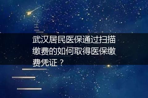 武汉居民医保通过扫描缴费的如何取得医保缴费凭证？