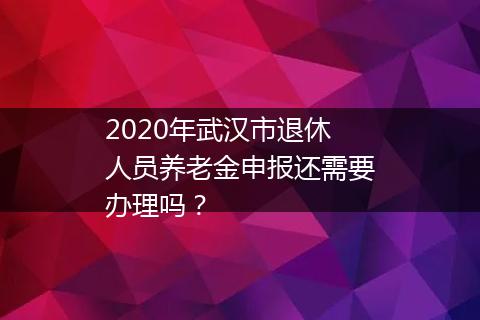 2020年武汉市退休人员养老金申报还需要办理吗？