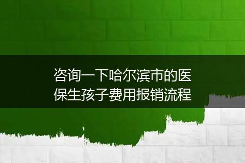 咨询一下哈尔滨市的医保生孩子费用报销流程