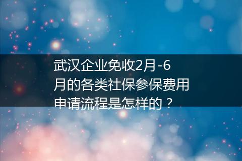 武汉企业免收2月-6月的各类社保参保费用申请流程是怎样的？