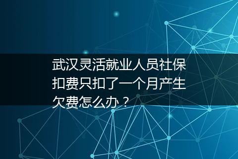 武汉灵活就业人员社保扣费只扣了一个月产生欠费怎么办？