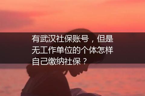 有武汉社保账号，但是无工作单位的个体怎样自己缴纳社保？
