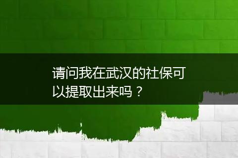 请问我在武汉的社保可以提取出来吗？