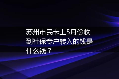 苏州市民卡上5月份收到社保专户转入的钱是什么钱？