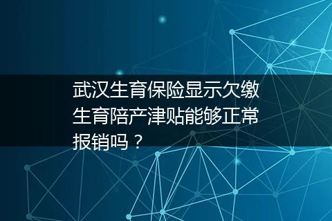 武汉生育保险显示欠缴生育陪产津贴能够正常报销吗？