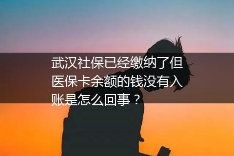 武汉社保已经缴纳了但医保卡余额的钱没有入账是怎么回事？